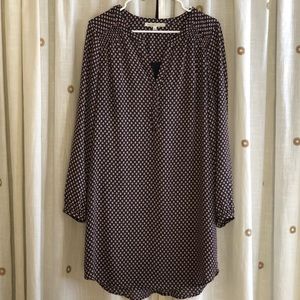 Navy blue print sheath dress